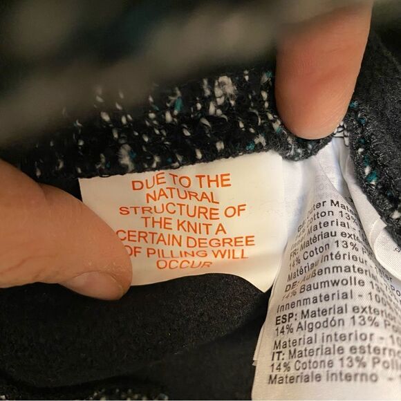 Bench Vail Fleece Lined Black & White tweed Jacket asymmetrical zipper -XS/4 - Picture 7 of 14